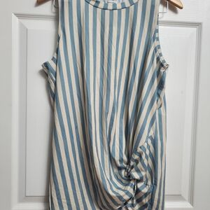 Love, Fire Blue and Cream Striped Top - NWT - SIZE L